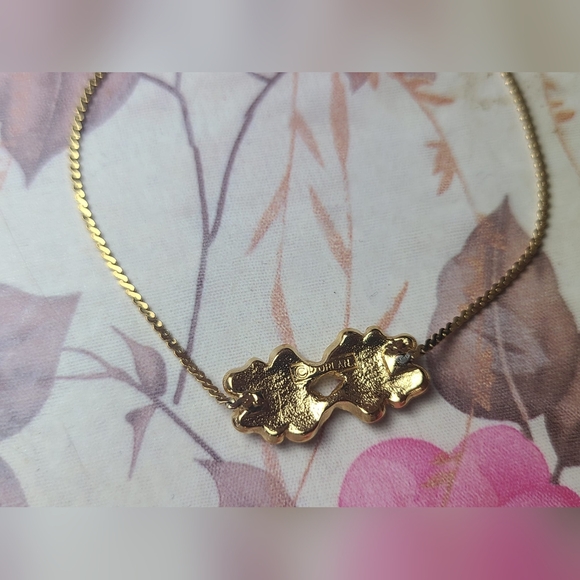 Vtg 90s D'Orlan Pink Flower Gold Plated Bracelet 🌺🌴 - Picture 4 of 5